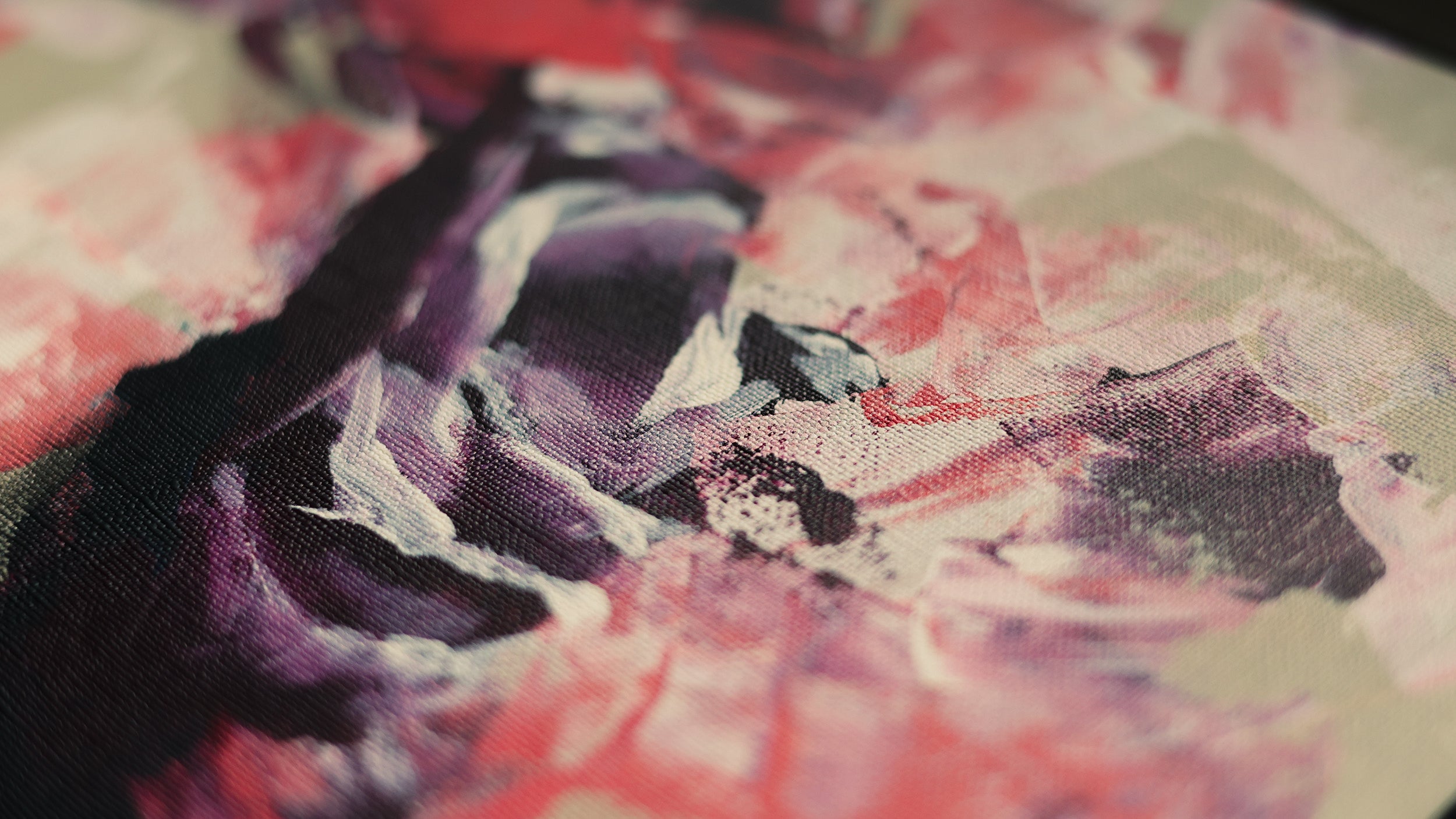 Floral abstract surrealism art on canvas