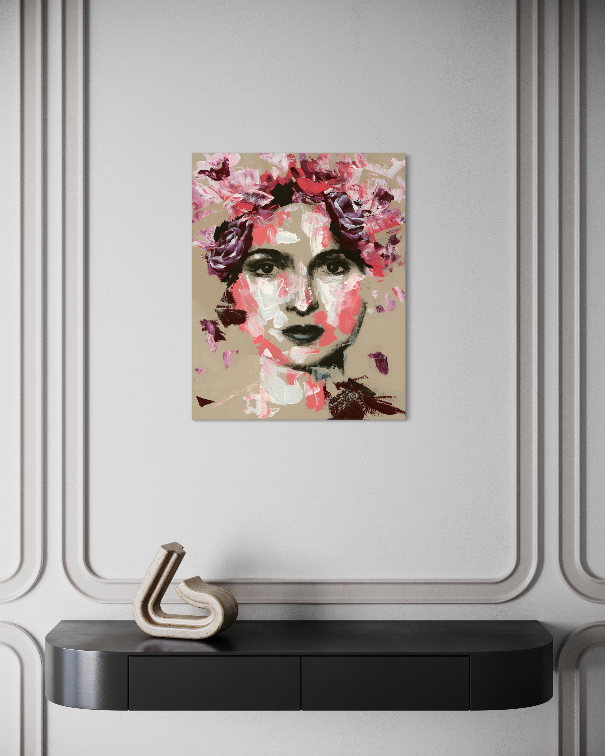 Abstract art with accent wall feature