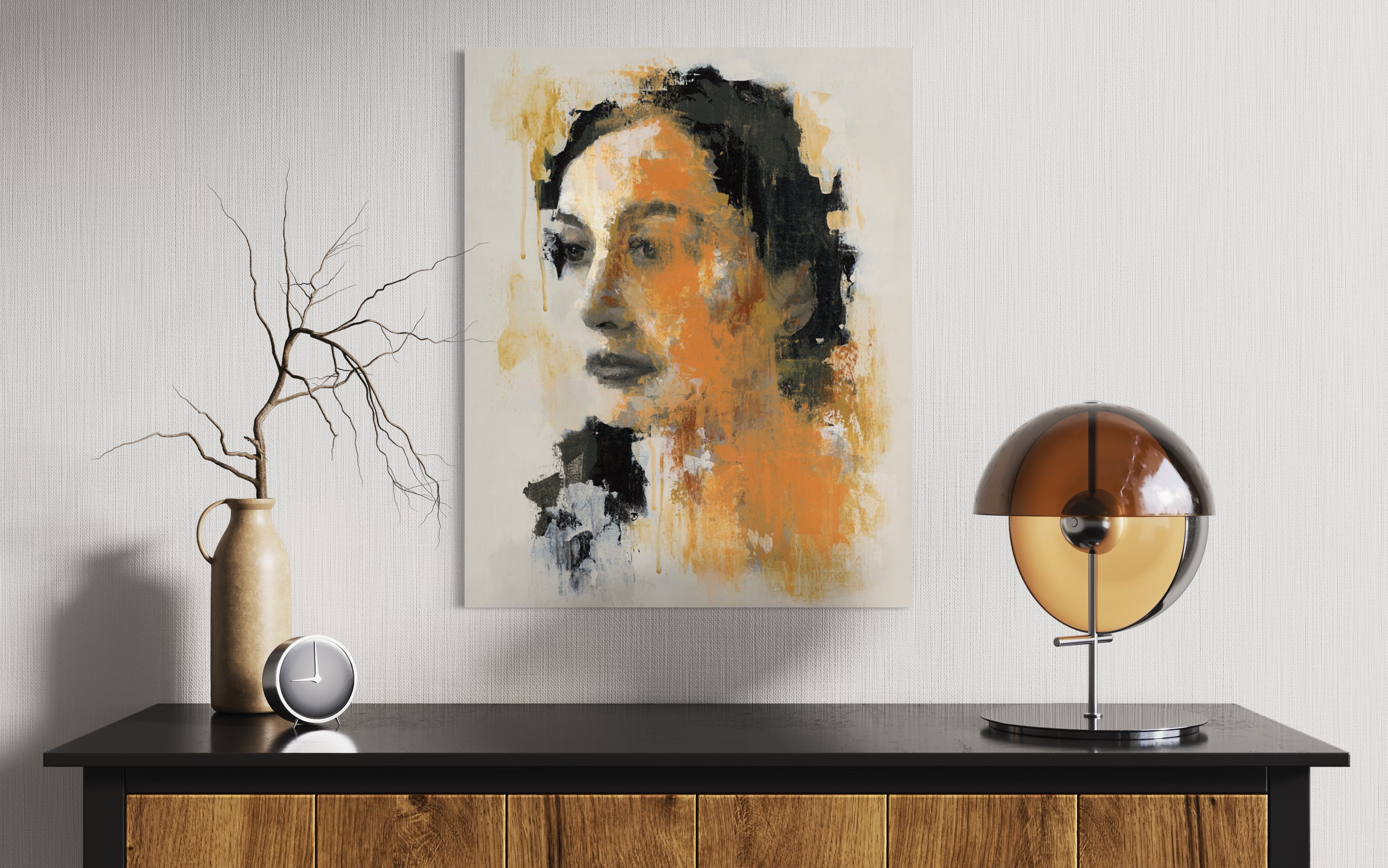 Styling abstract contemporary art with interior furniture